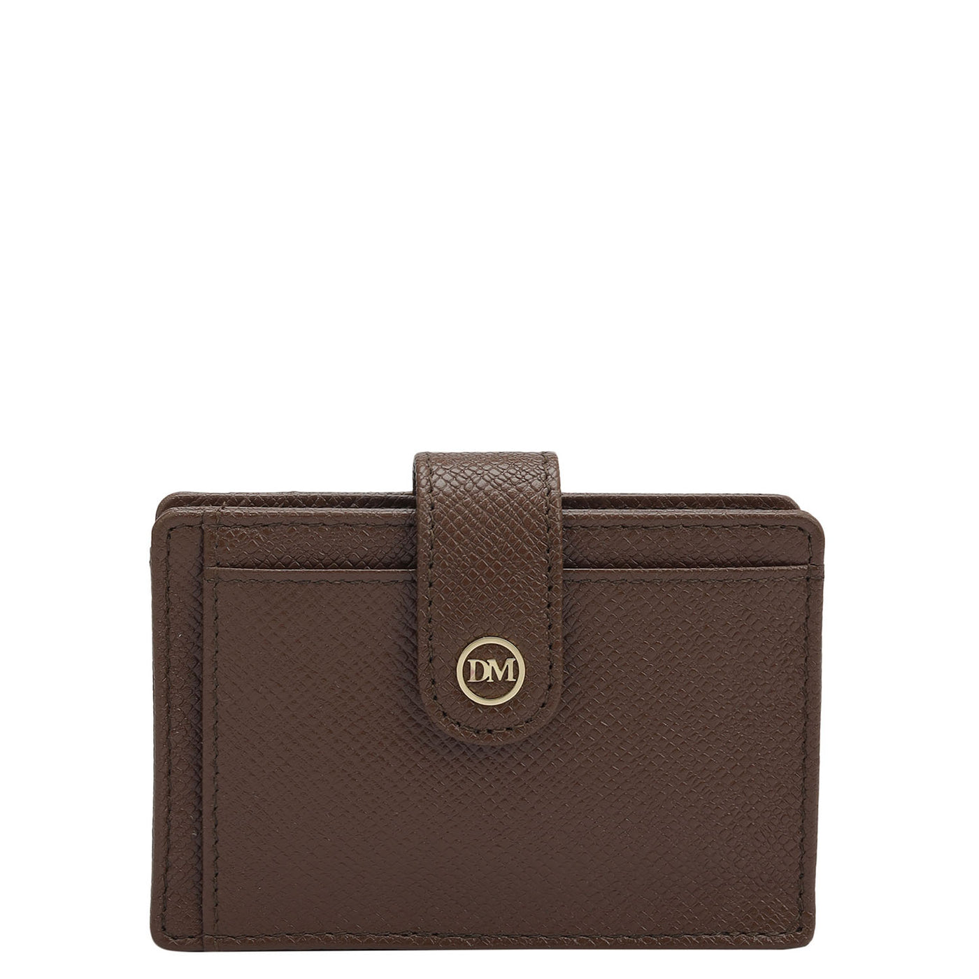 2 Slots Leather Card Case - Chocolate