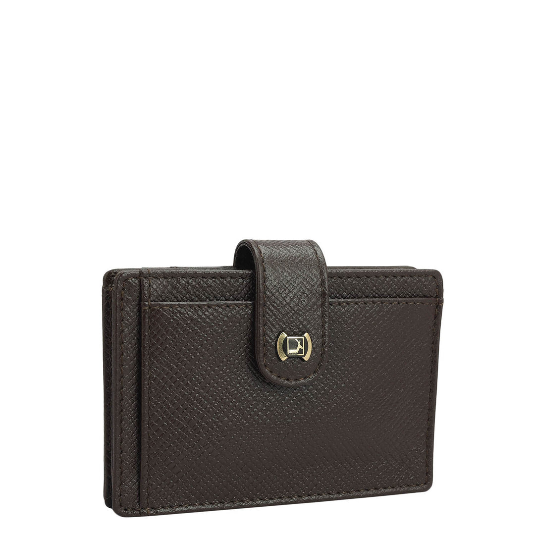 Multiple Slot Leather Card Case - Chocolate