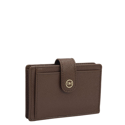 2 Slots Leather Card Case - Chocolate