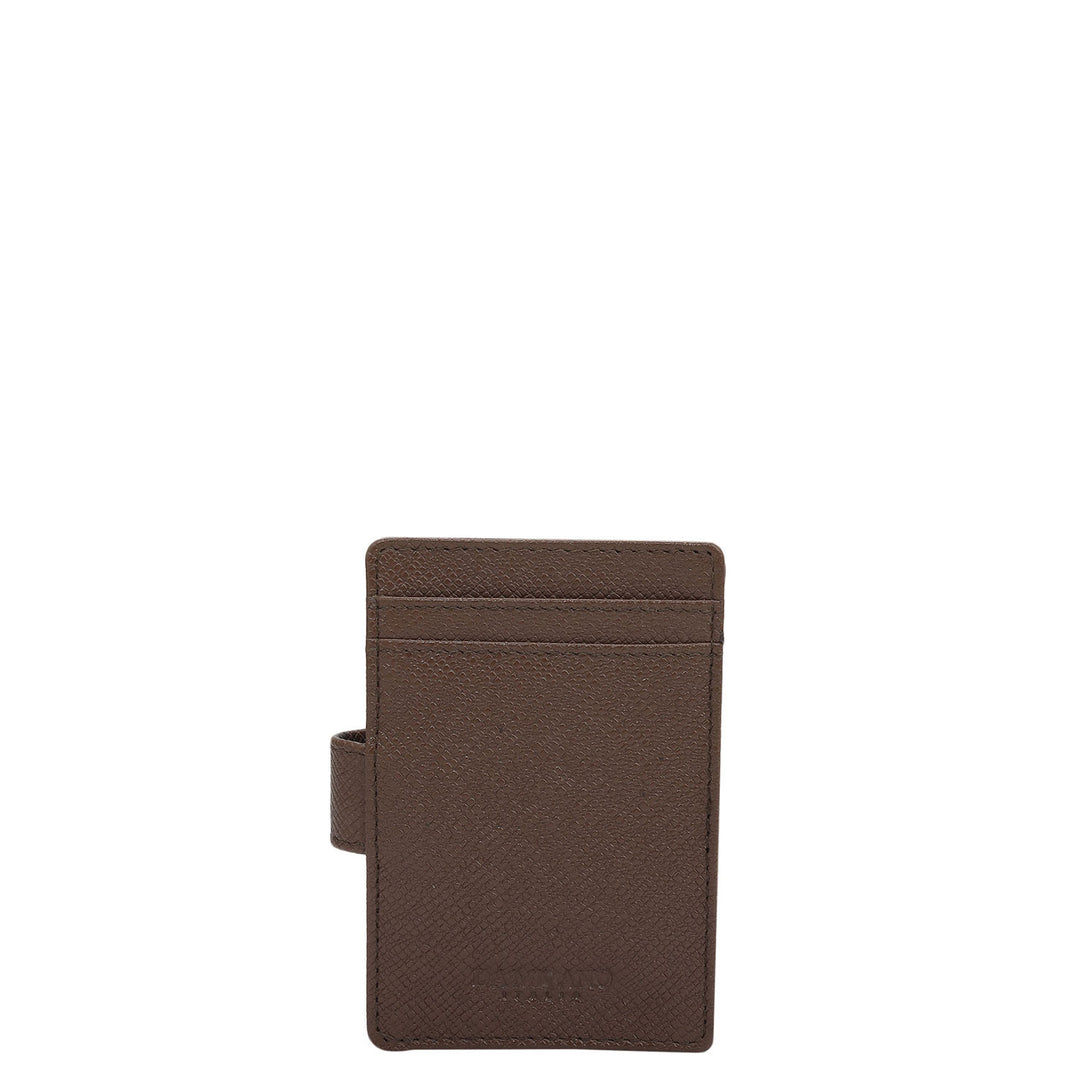 2 Slots Leather Card Case - Chocolate