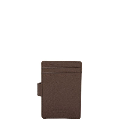 2 Slots Leather Card Case - Chocolate