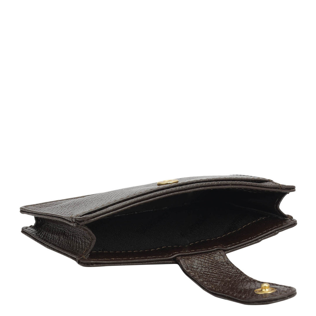 Multiple Slot Leather Card Case - Chocolate