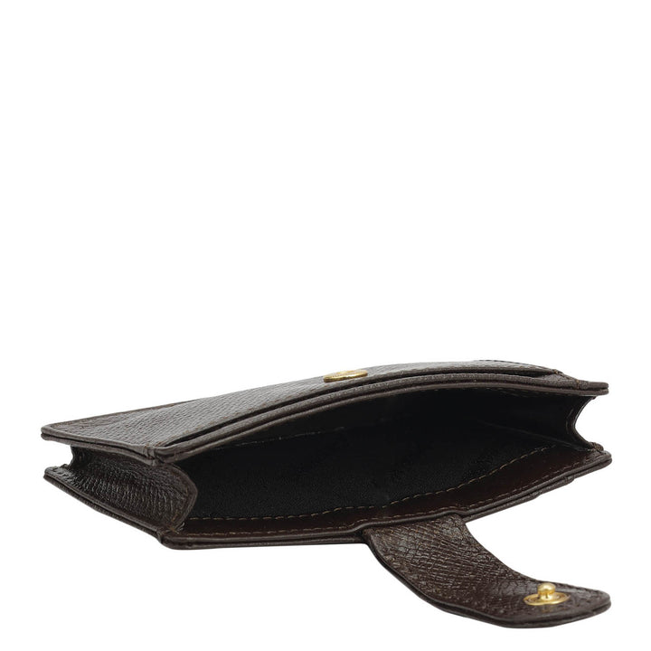 Multiple Slot Leather Card Case - Chocolate