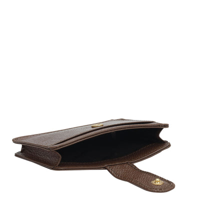 2 Slots Leather Card Case - Chocolate