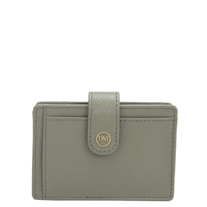 2 Slots Leather Card Case - Grey