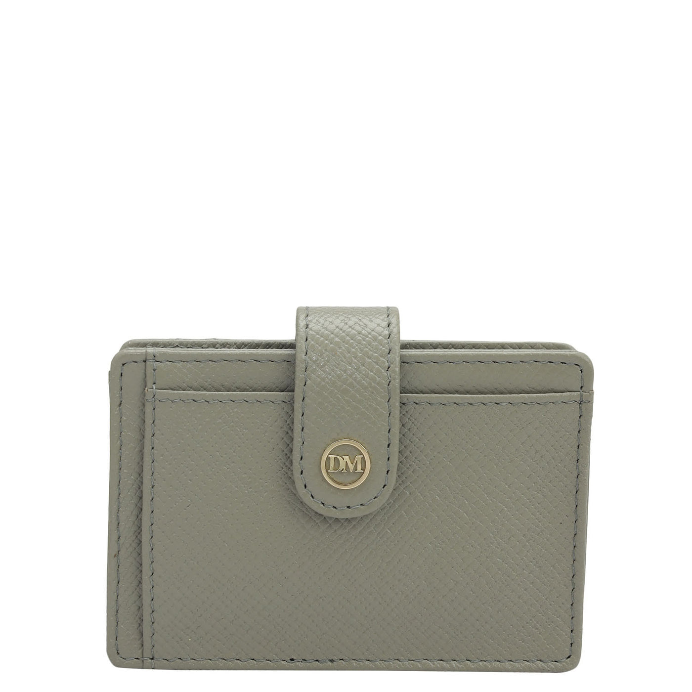 2 Slots Leather Card Case - Grey
