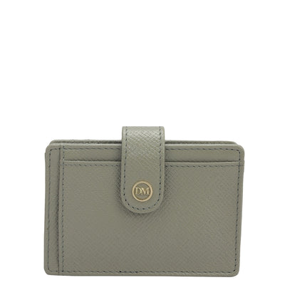 2 Slots Leather Card Case - Grey