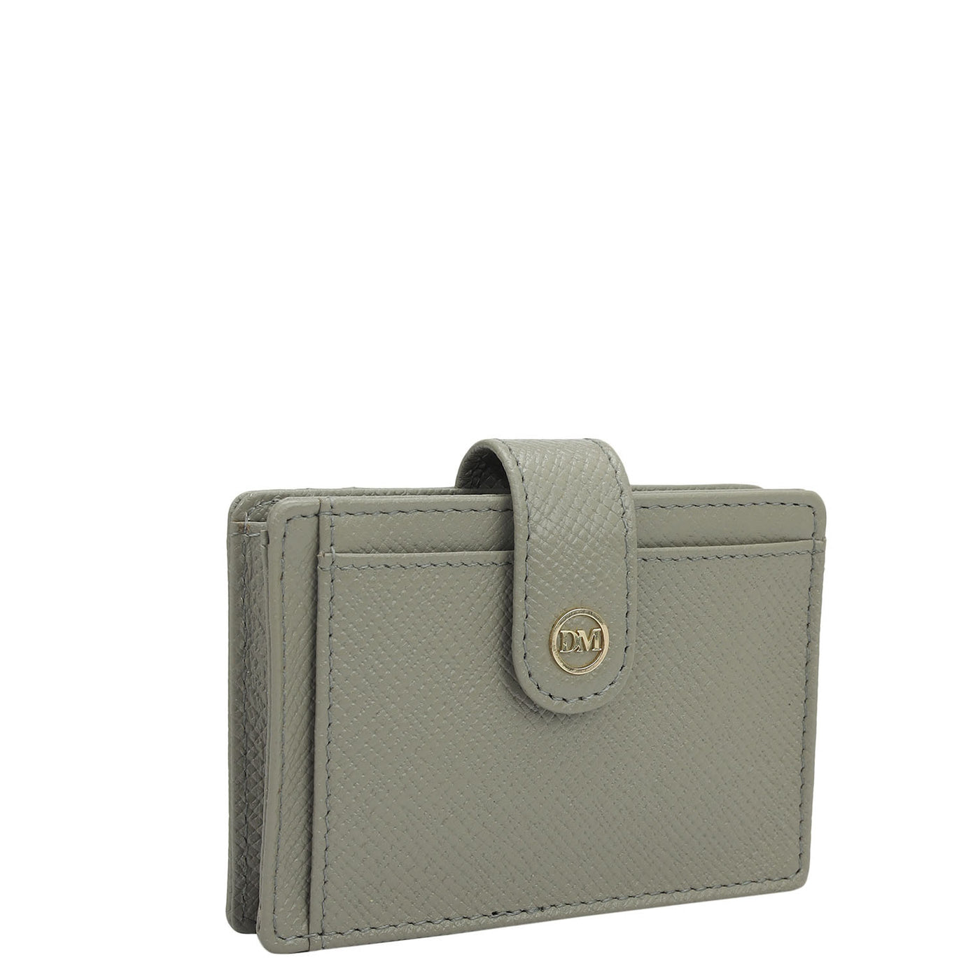 2 Slots Leather Card Case - Grey
