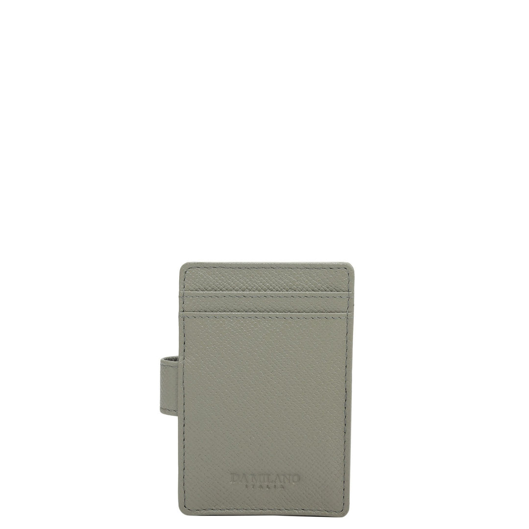 2 Slots Leather Card Case - Grey