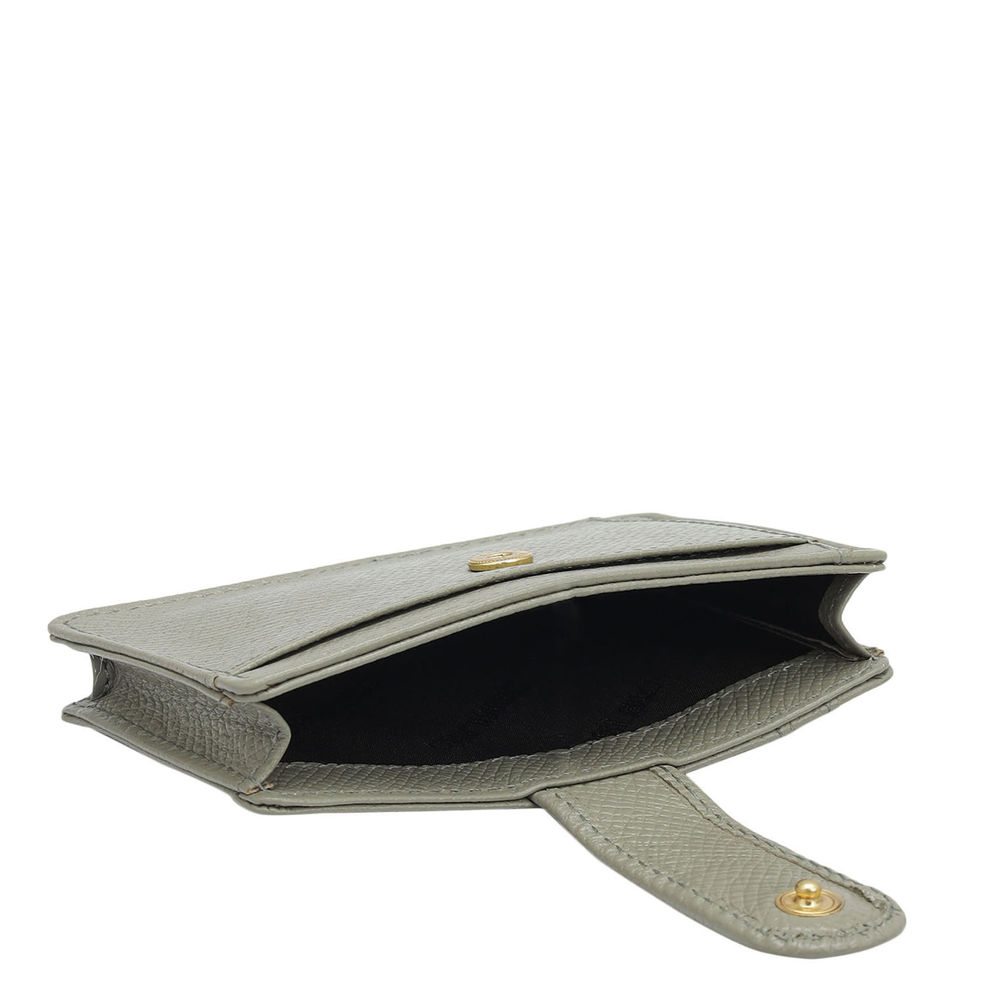 2 Slots Leather Card Case - Grey