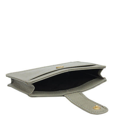 2 Slots Leather Card Case - Grey