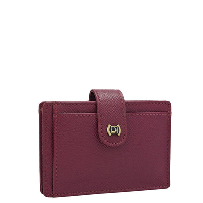 Multiple Slot Leather Card Case - Orchid