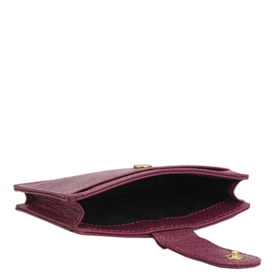 Multiple Slot Leather Card Case - Orchid