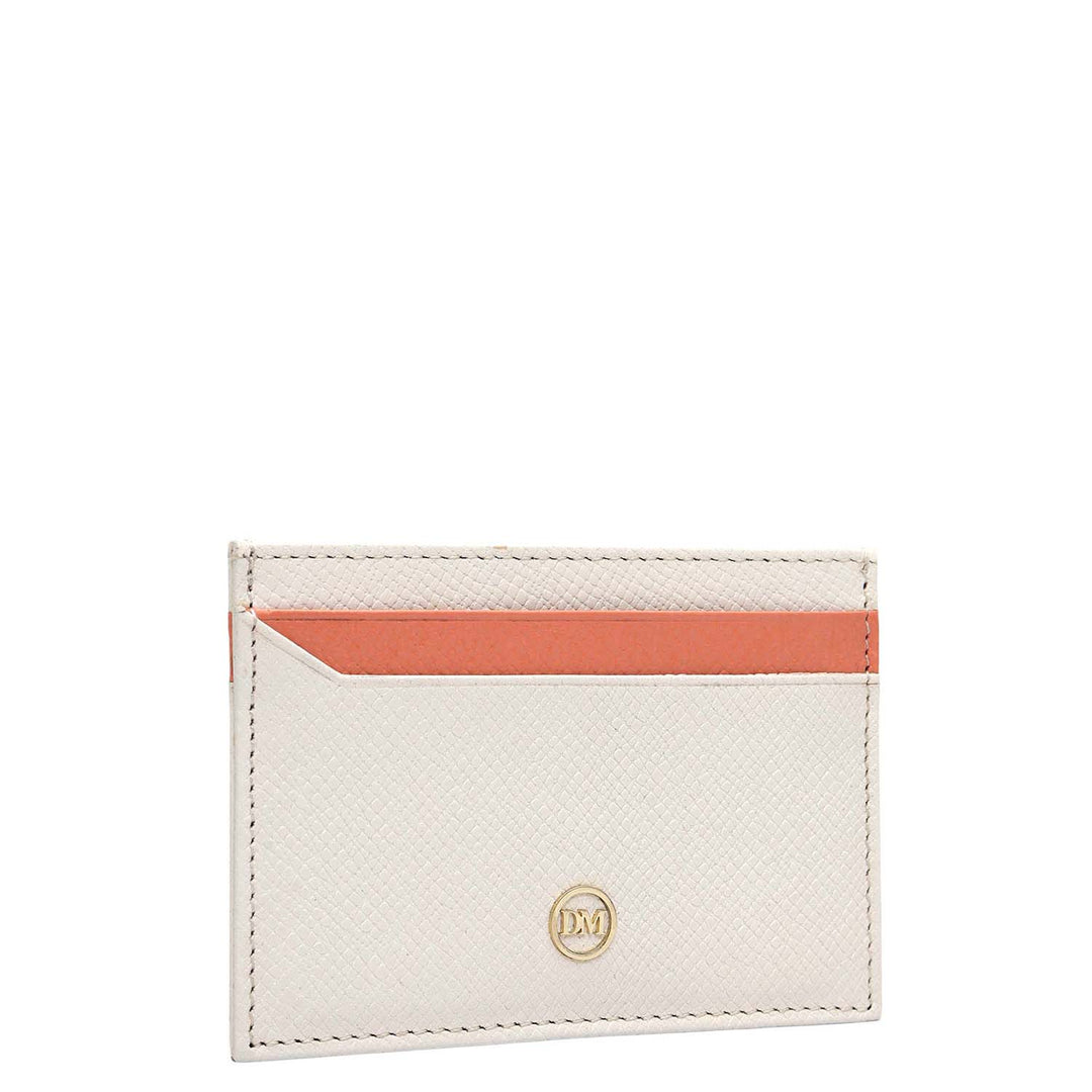 4 Slots Leather Card Case - Marshmallow