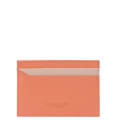 Franzy Leather Card Case - Salmon