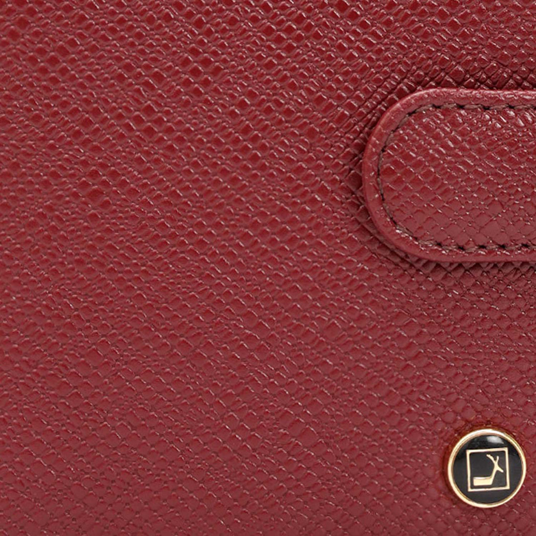 Multi Slot Leather Card Case - Cherry