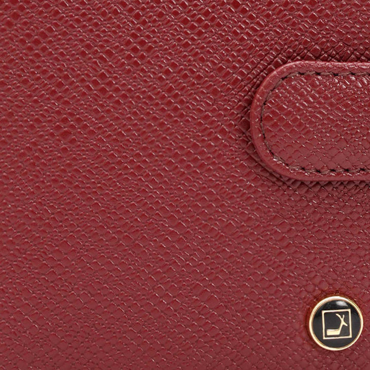 Multi Slot Leather Card Case - Cherry