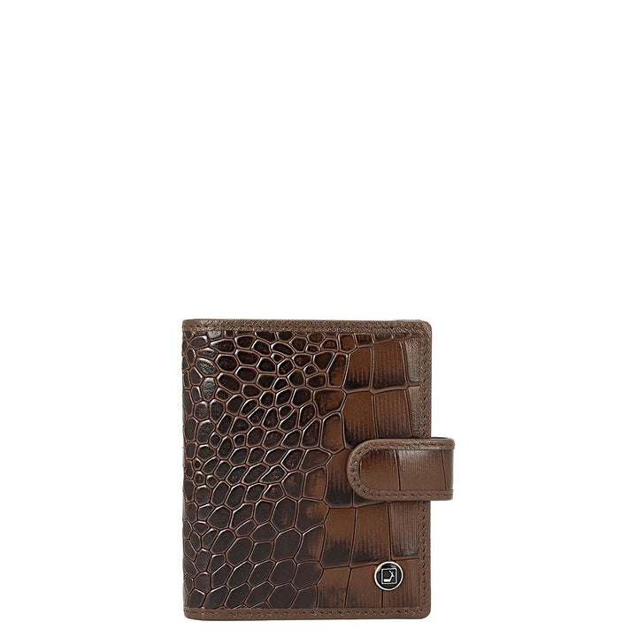 12 Slots Leather Card Case - Brown