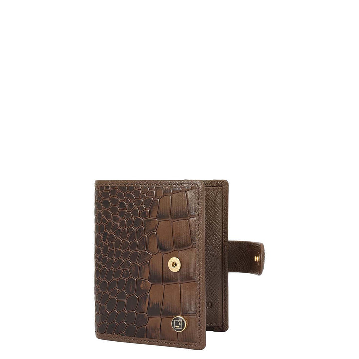 12 Slots Leather Card Case - Brown