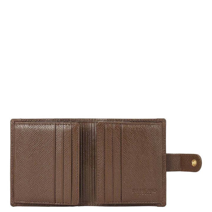 12 Slots Leather Card Case - Brown