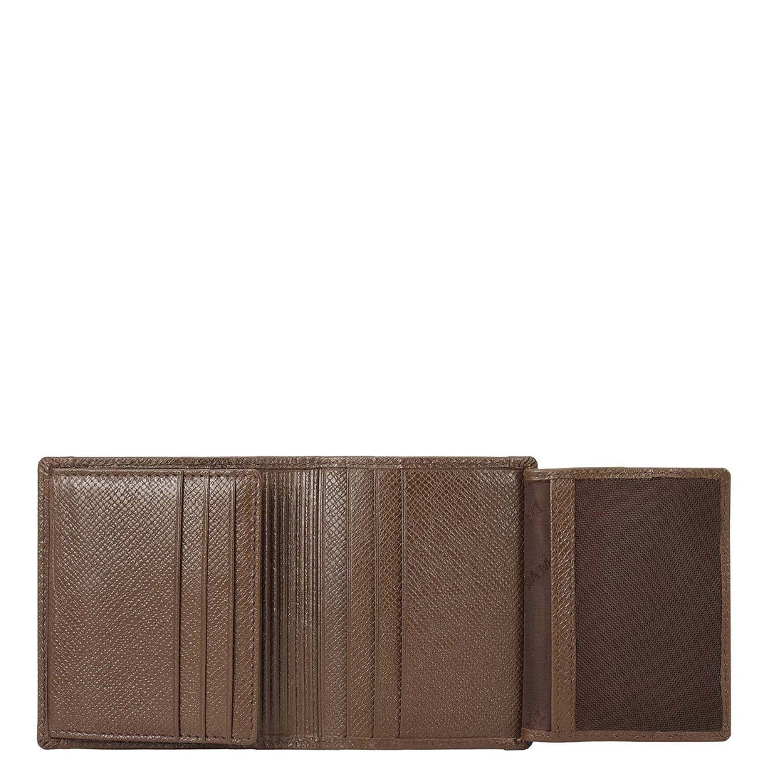 12 Slots Leather Card Case - Brown