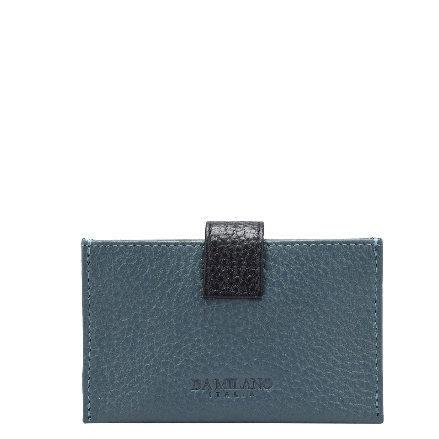 Wax Leather Card Case - Dusky Blue