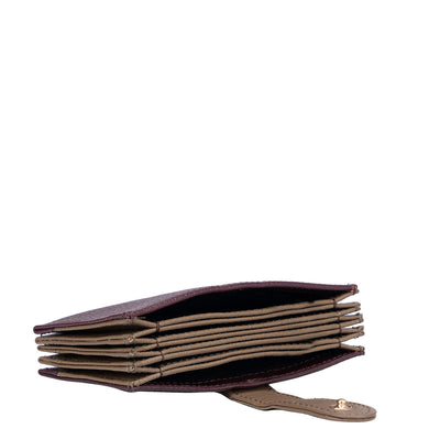Wax Leather Card Case - Blood Stone