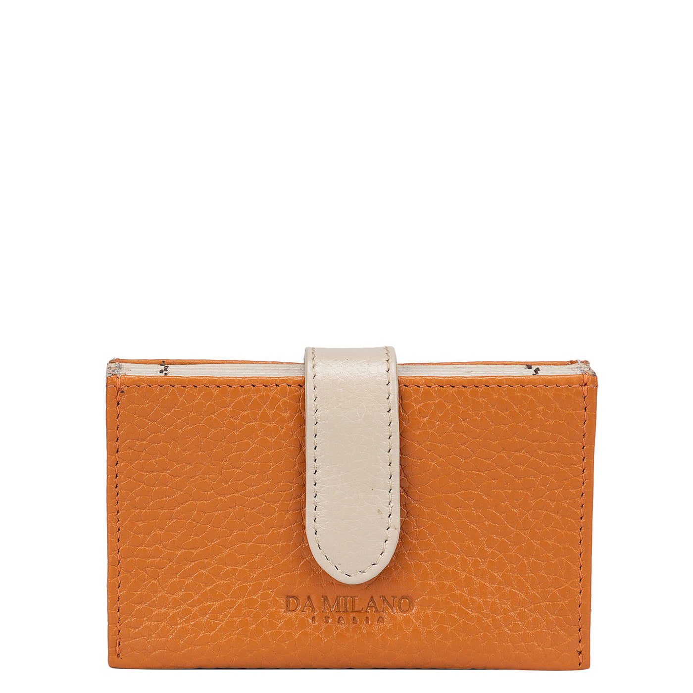 Wax Leather Card Case - Orange