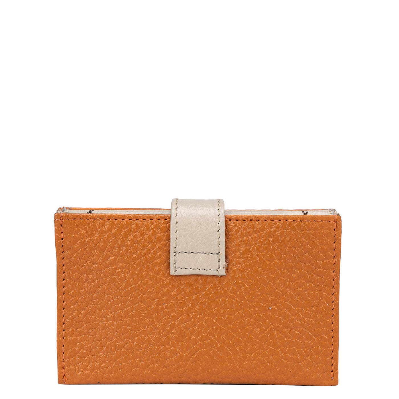 Wax Leather Card Case - Orange