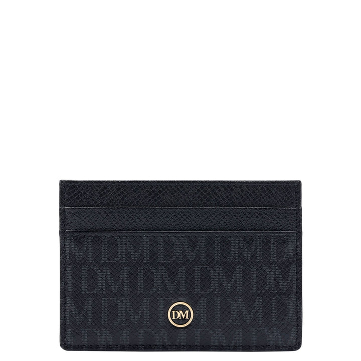 5 Slots Leather Card Case - Black