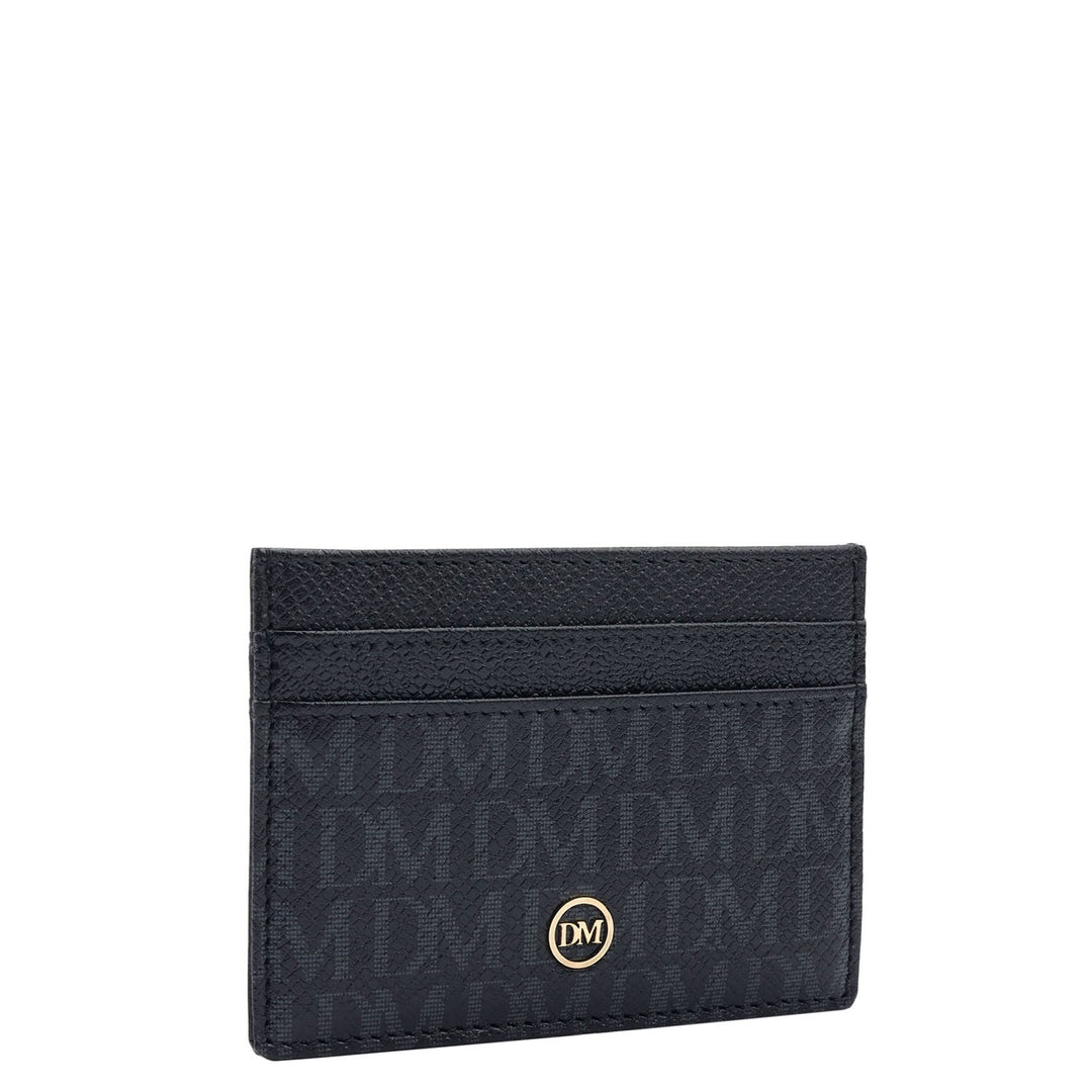 5 Slots Leather Card Case - Black