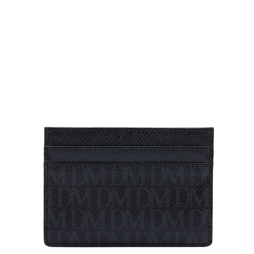 5 Slots Leather Card Case - Black