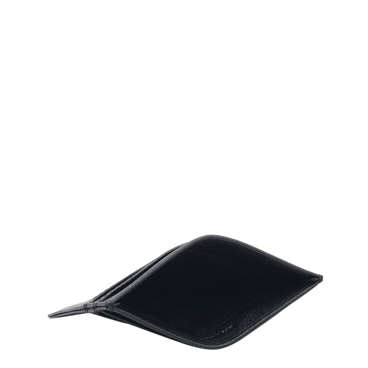5 Slots Leather Card Case - Black
