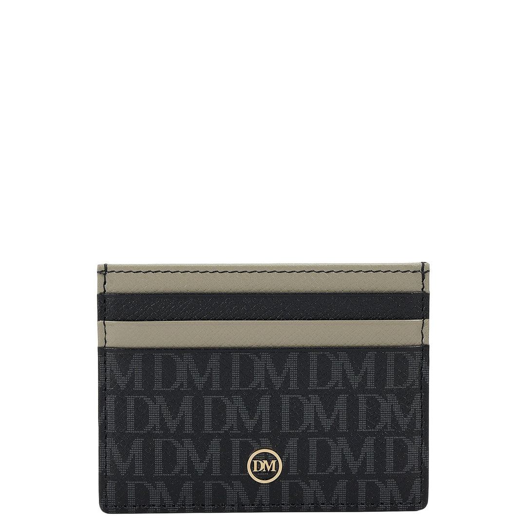 7 Slots Leather Card Case - Black