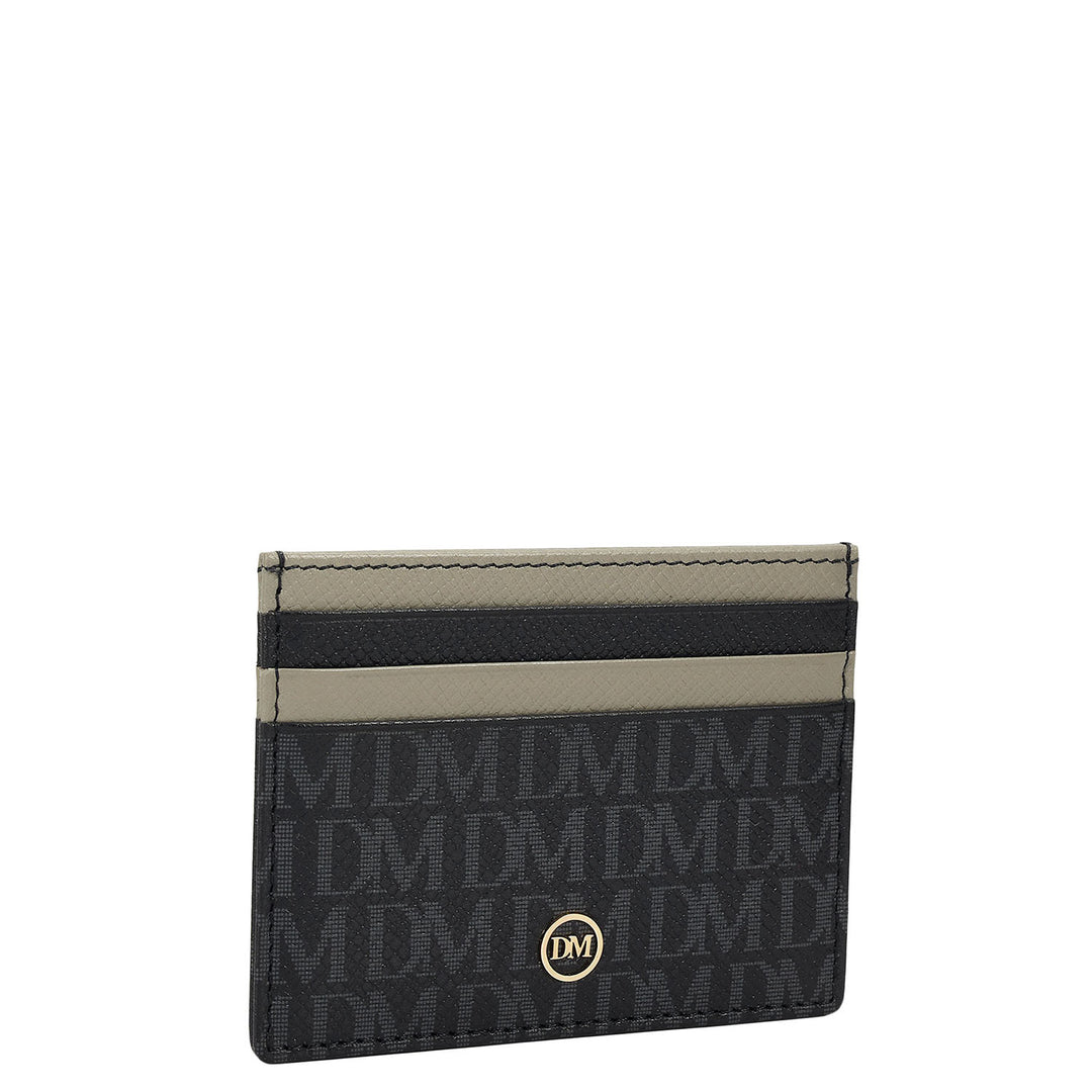 7 Slots Leather Card Case - Black