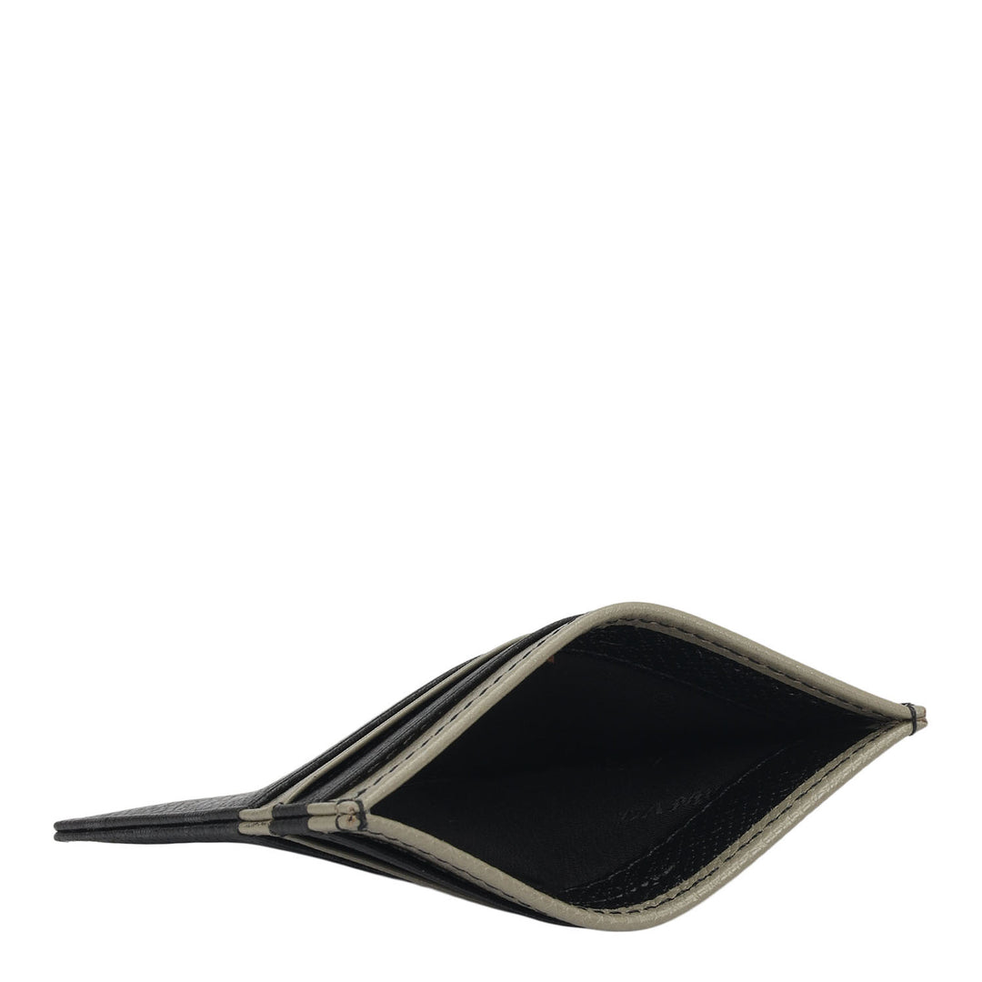 7 Slots Leather Card Case - Black