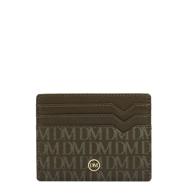 6 Slots Leather Card Case - Military Green