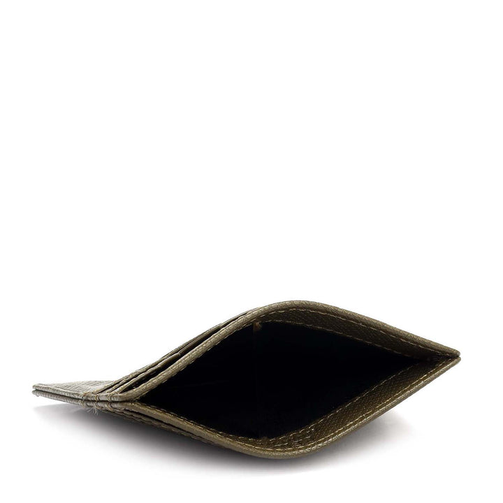 6 Slots Leather Card Case - Military Green