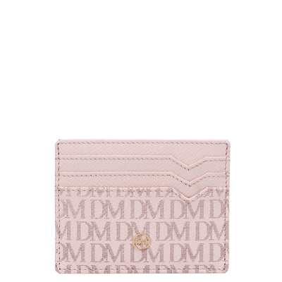 Franzy Monogram Leather Card Case - Blush