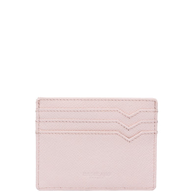 Franzy Monogram Leather Card Case - Blush