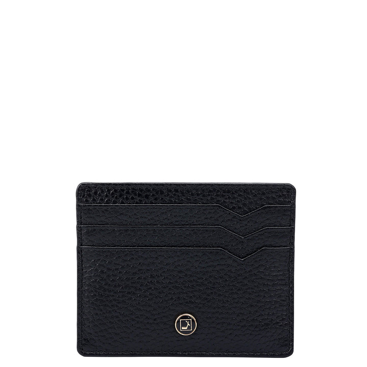 7 Slots Leather Card Case - Black