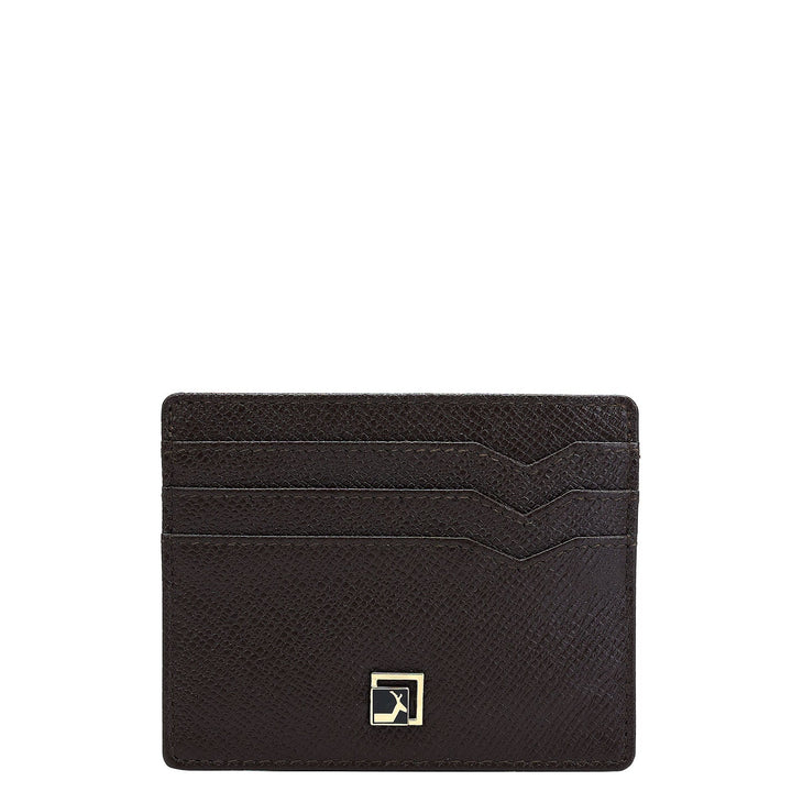 7 Slots Leather Card Case - Chocolate