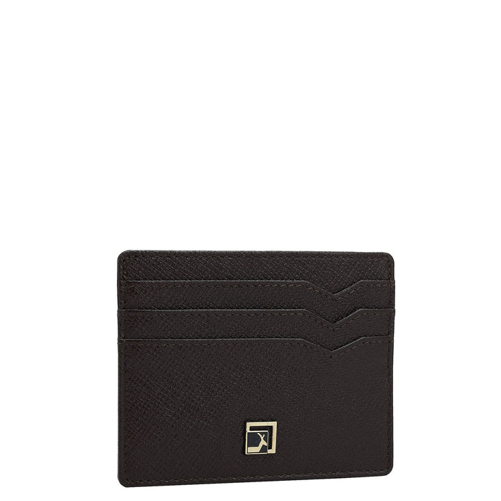 7 Slots Leather Card Case - Chocolate