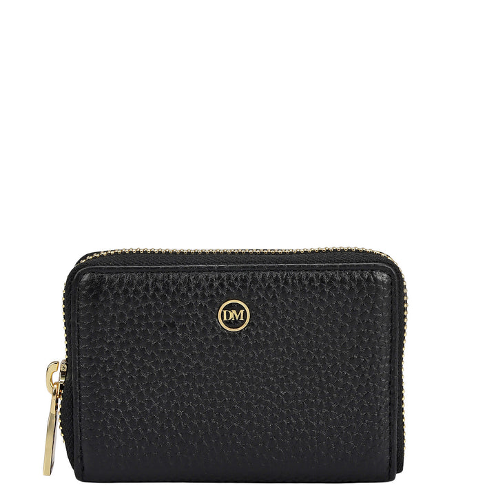 6 Slots Wax Leather Card Case - Black