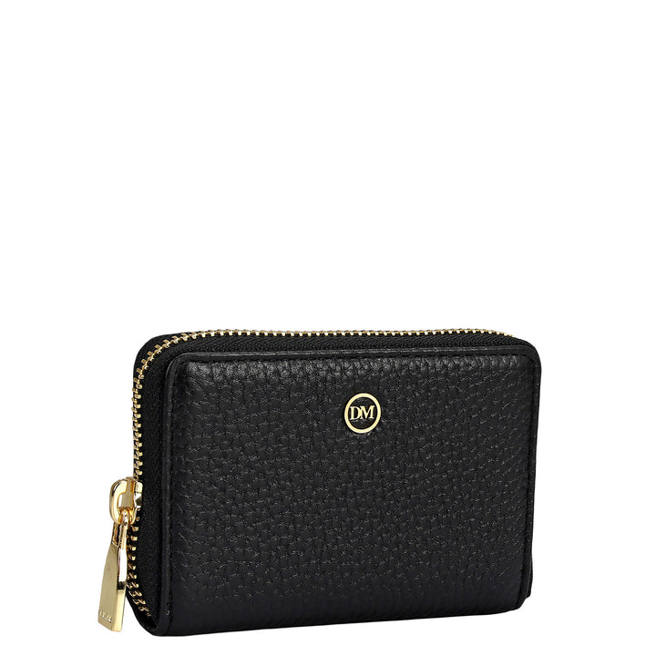 6 Slots Wax Leather Card Case - Black
