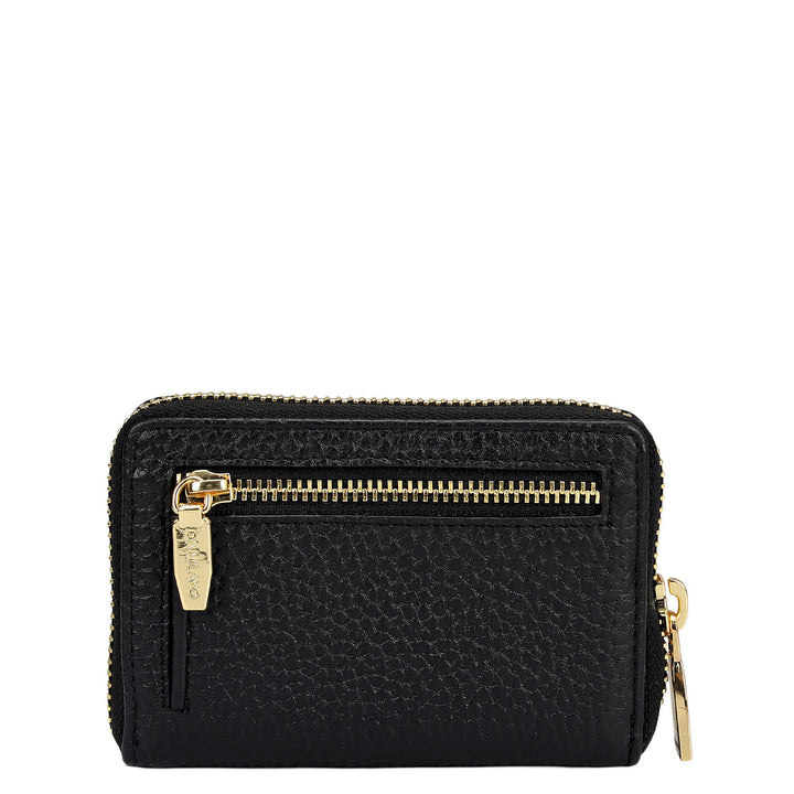 6 Slots Wax Leather Card Case - Black