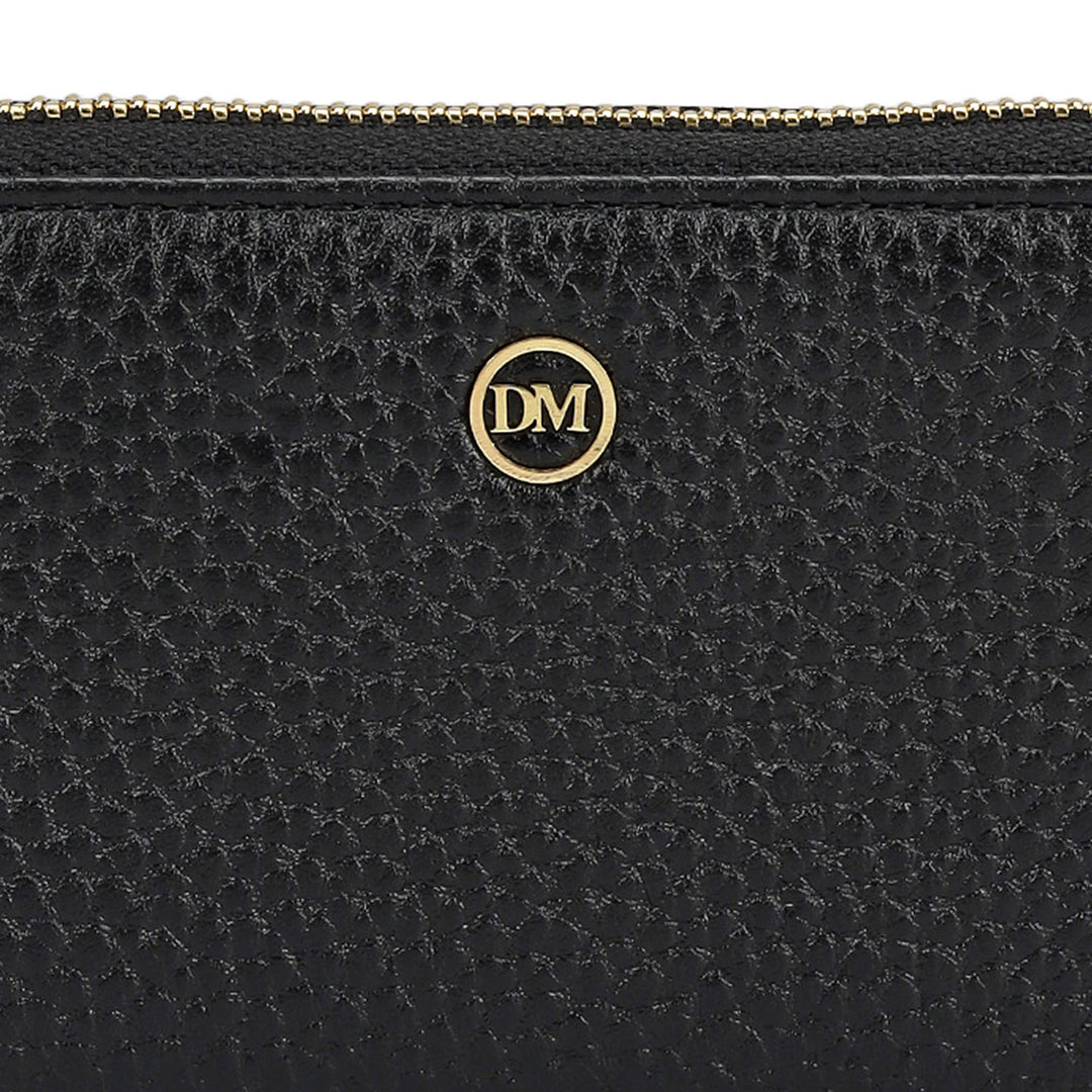 6 Slots Wax Leather Card Case - Black