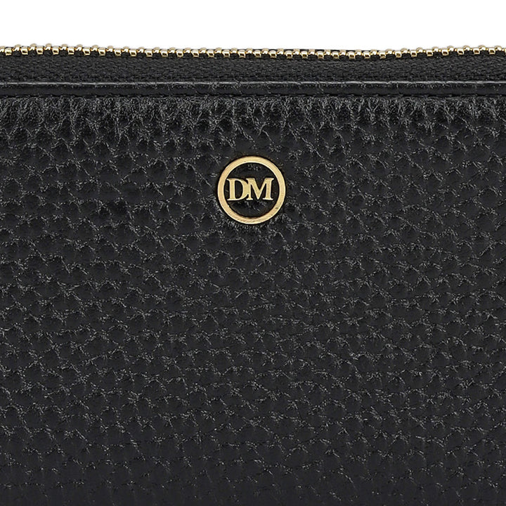 6 Slots Wax Leather Card Case - Black