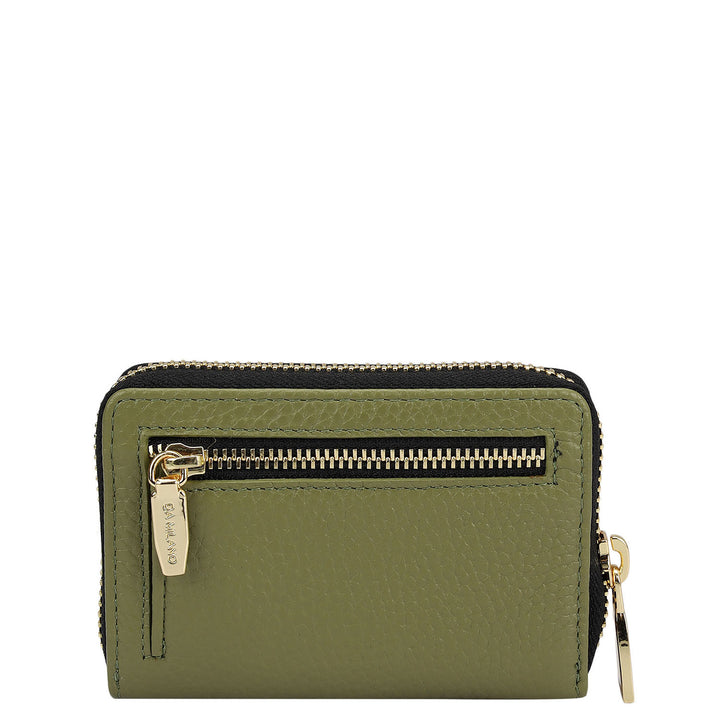6 Slots Wax Leather Card Case - Fern