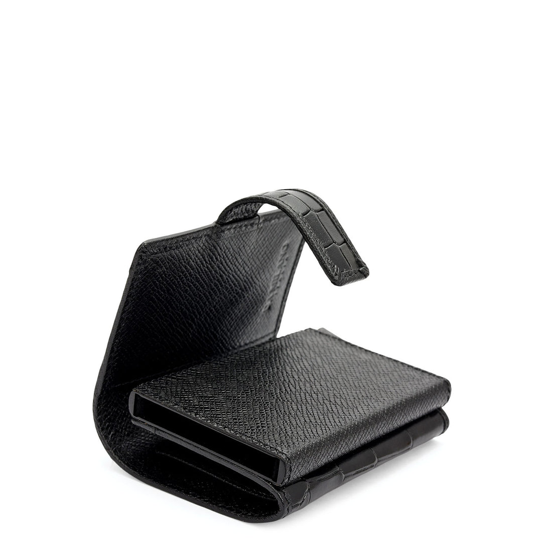 Pop-up Leather Card Case - Black